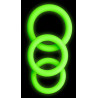 Ouch! Glow Lot de 3 cockrings phosphorescent Glow Annels 20-30mm